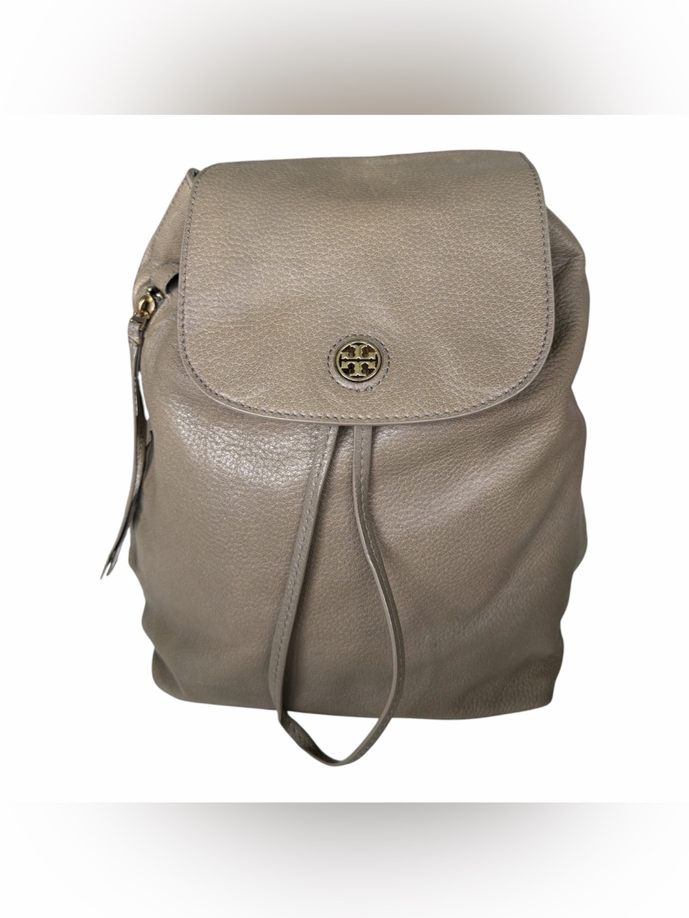 Tory Burch Pebbled Leather Backpack - Taupe Gray